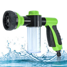Garden Hose Spray Gun, Adjustable Foam Spray Gun with Soap Dispenser, 8 Patterns High-Pressure Sprayer with Reservoir for Lawn/Garden Watering Car