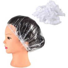 100pcs Disposable Shower Caps, KEAIDUO 50cm Extra Large Waterproof Plastic Elastic Bath Cap Thicker Hair Caps for Men Women Long Hair Home USE, Hotel,