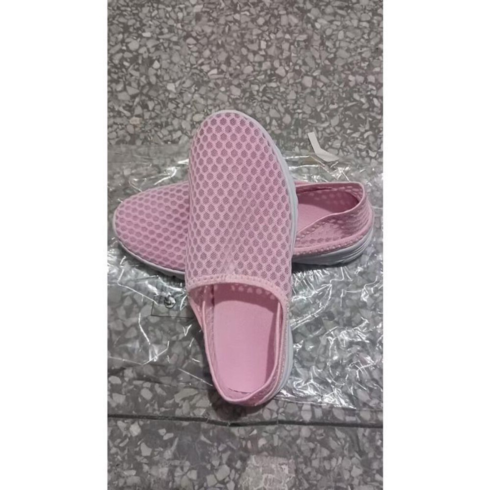 (pink, 38) Men's Lightweight Breathable Mesh Slip-on Sneakers - Quick Dry, Comfortable Casual Shoes For Outdoor, Camping & Casual Attire, Light Blue