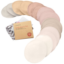 Organic Bamboo Nursing Breast Pads - 14 Washable Nursing Pads - Reusable Nipple Pads, Breastfeeding Pads - Breast Pads Maternity - Reusable Breast