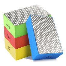 4Pack Hand Diamond Polishing Pads, Diamond Sanding Blocks 60# 100# 200# 400# Tile Polishing Pad Grit Sanding Block Polishing Grinding Block Glass