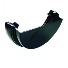 112mm Half Round Gutter External Stop End - Black