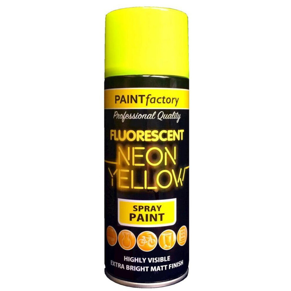 400Ml All Purpose Neon Yellow 1754Pr Spray Can Household Car Van Bike Aerosol Paint (1 Pack) 647923111651