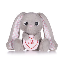 Swizzels Love Hearts "It's A Girl" Baby Buttons Bunny 7" (18cm) Plush Soft Toy for Newborn Babies