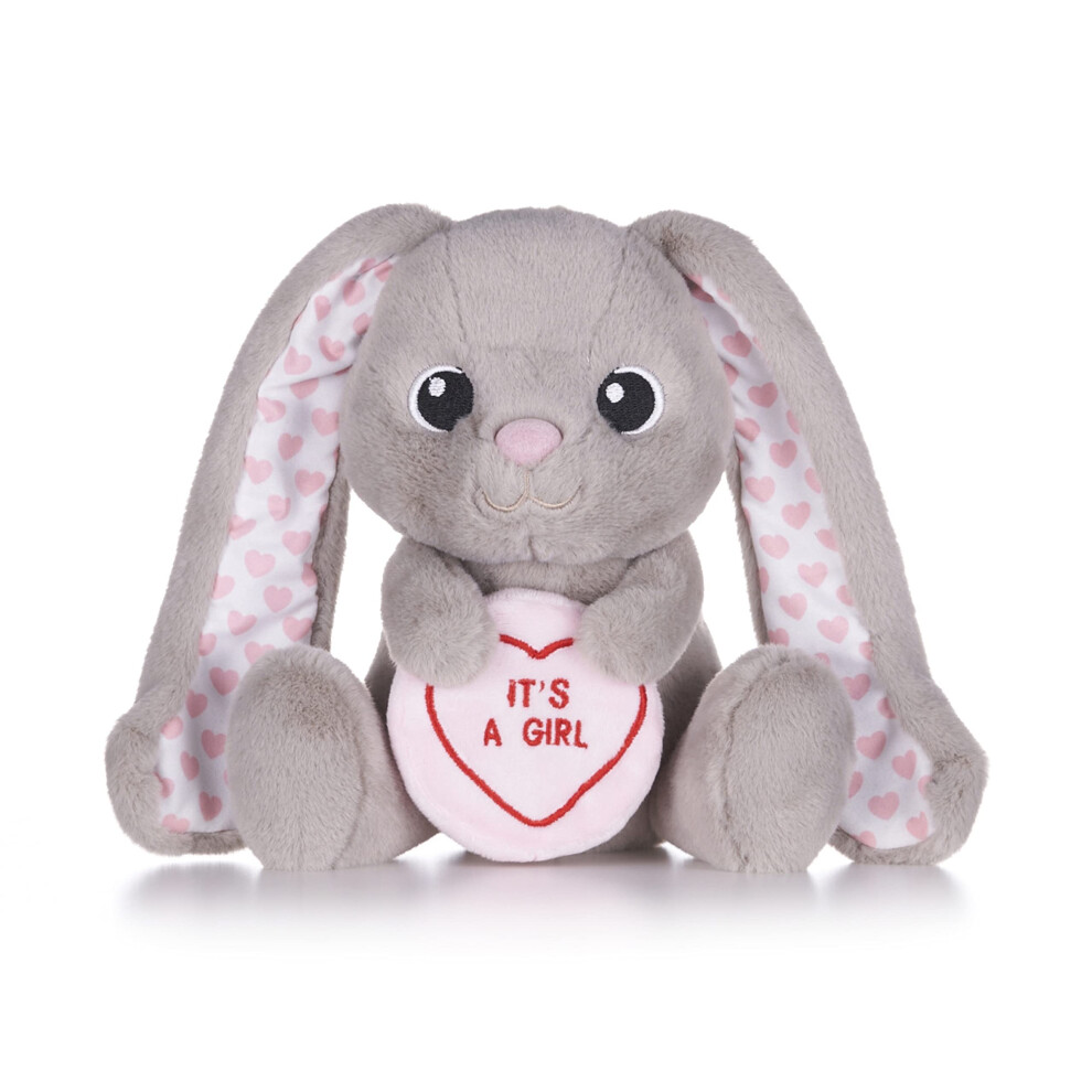 Posh Paws Swizzels Love Hearts "It's A Girl" Baby Buttons Bunny 7" (18Cm) Plush Soft Toy For Newborn Babies