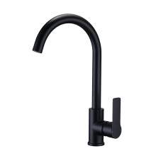 Black Kitchen Tap Single Lever Monobloc Matt Black Sink Taps for Kitchens BauEdge Mixer Tap for Sinks Swan Neck Kitchen Mixer Taps 1 Hole