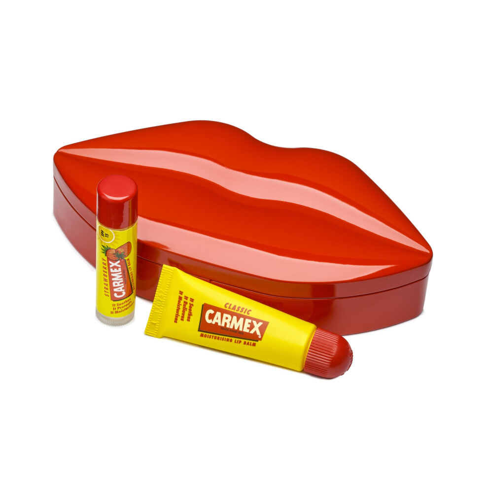 Limited Edition Lip Tin | Classic Tube & Strawberry Stick | Soothes, Repairs And Softens Dry, Cracked Lips | SPF 15 For Sun Protection | Intensely