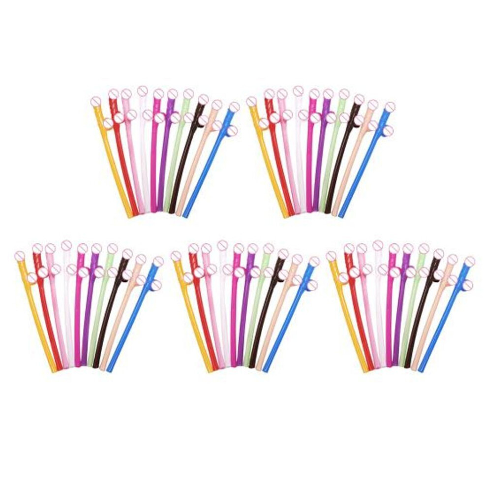 (as the picture, 50pcs) Fun Plastic Straws For Parties Reusable Naughty Drinking Straws Humorous Colorful Straw Creative Bachelorette Birthday Wedding Decorations