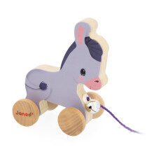 - Wooden Walking Donkey with Tinkerbell - Pull and Push Toy - Motor Skills and Imagination Training - 50cm string suitable for little hands - FSC