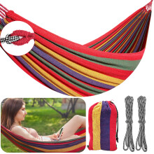 Cotton Hammock - 190x100cm Outdoor Camping Portable Hammock with Travel Bag, Thickened Durable Canvas Fabric, Supports 150kg, Perfect for Garden,