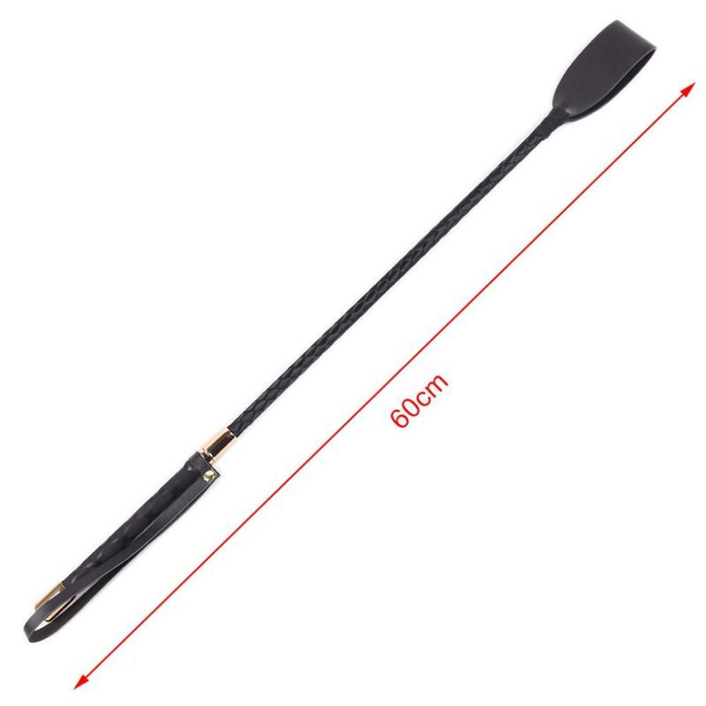 (60cm) Riding Crop Durable Equestrian Training Pu Leather Lightweight With Handle Horse