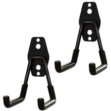 2 Pack Black Garage Storage Utility Hooks Garage Garden Tool Organizer Steel Wall Mount Hooks Garden Small U Hooks-Medium
