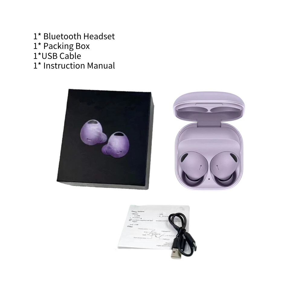 (Purple) Wireless R510 Earbud Bluetooth Noise Cancelling Tws Earphone Galaxy Pro 2 Buds