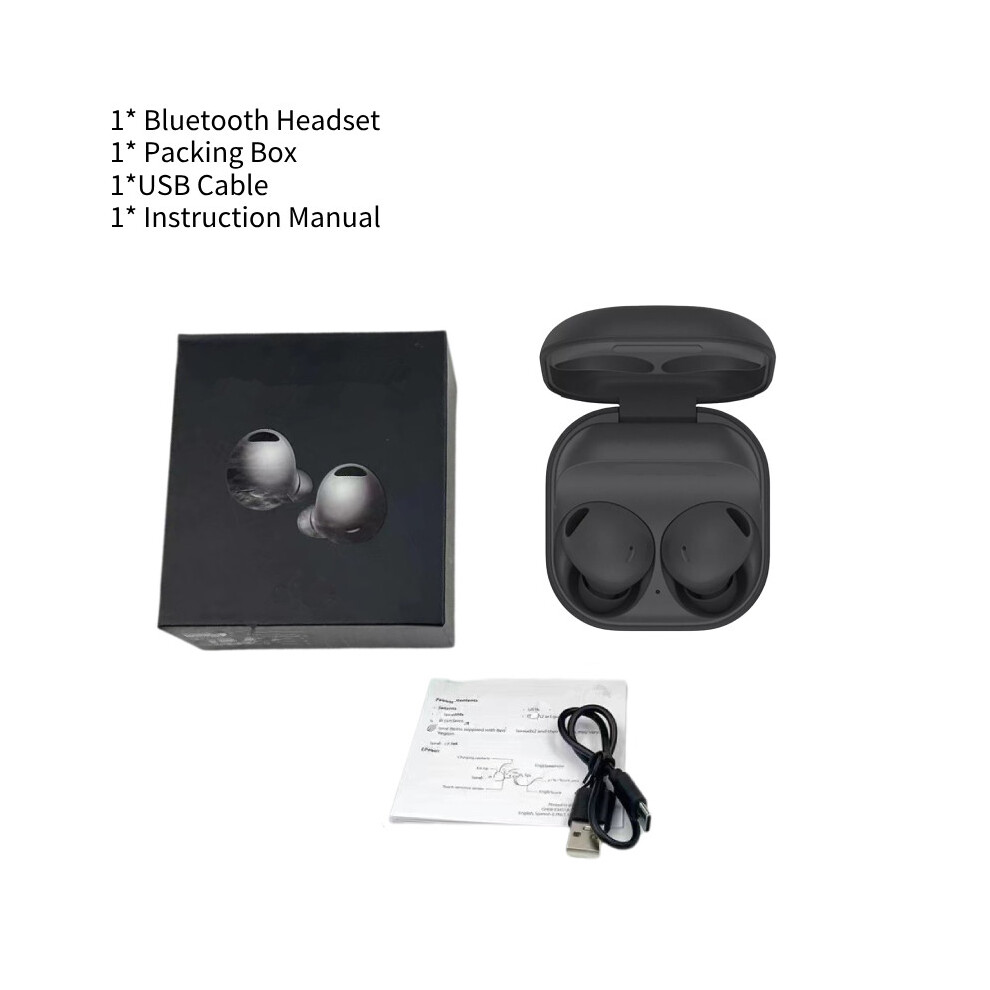 (Black) Wireless R510 Earbud Bluetooth Noise Cancelling Tws Earphone Galaxy Pro 2 Buds