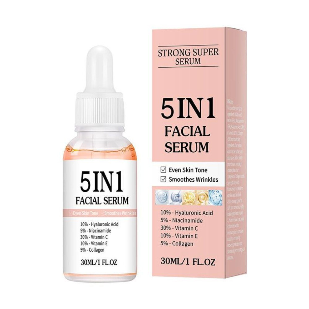 5 IN 1 Face Serum,Collagen Hyaluronic Acid Vitamin C Vitamin E Niacinamide SkinCare Essence