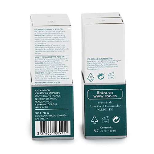 RoC Keops Deodorant Roll-On, 2-Pack, 30 ml 2