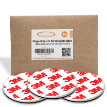 3pcs Magnetic Smoke Detector Mount Magnetic Adhesive Pads for Smoke Alarms Ø 50mm - Fast & Safe Mounting - No Drilling Or Screws - Fire Protection -