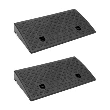 QWORK 2PCS Plastic Curb Ramps, Door Ramp, Threshold Ramps, For Wheelchairs, Motorcycle, 49x27x7 cm