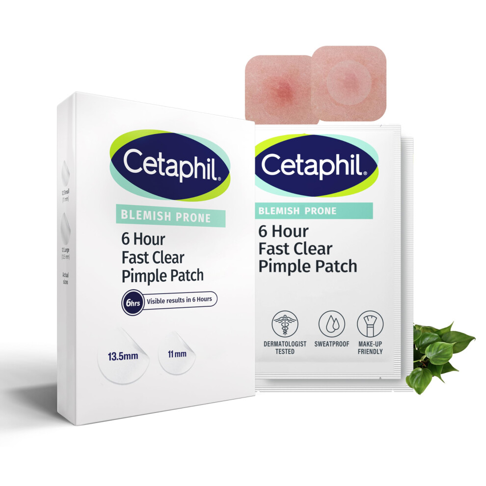 Cetaphil Gentle Clear Pimple Patches, 6 Hour Fast Clear With Salicylic Acid For Blemish-Prone Skin, 24 Emerging Spot Patches