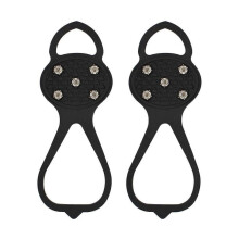 (Black) camping kit Yellow 5-Tooth Ice Claw Antiskid Shoe Cover Gourd Shaped Snow Antiskid Light Snow Claw Cleat
