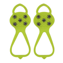 (Yellow) camping kit Yellow 5-Tooth Ice Claw Antiskid Shoe Cover Gourd Shaped Snow Antiskid Light Snow Claw Cleat