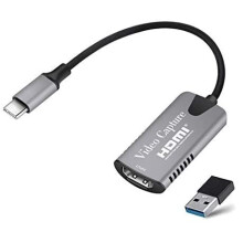 HDMI to Type-C Video Capture Card, Free Drive 4K 1080P Type-C HDMI to USB-C, Portable Converter for Game Recording Live Broadcasts Phone Console