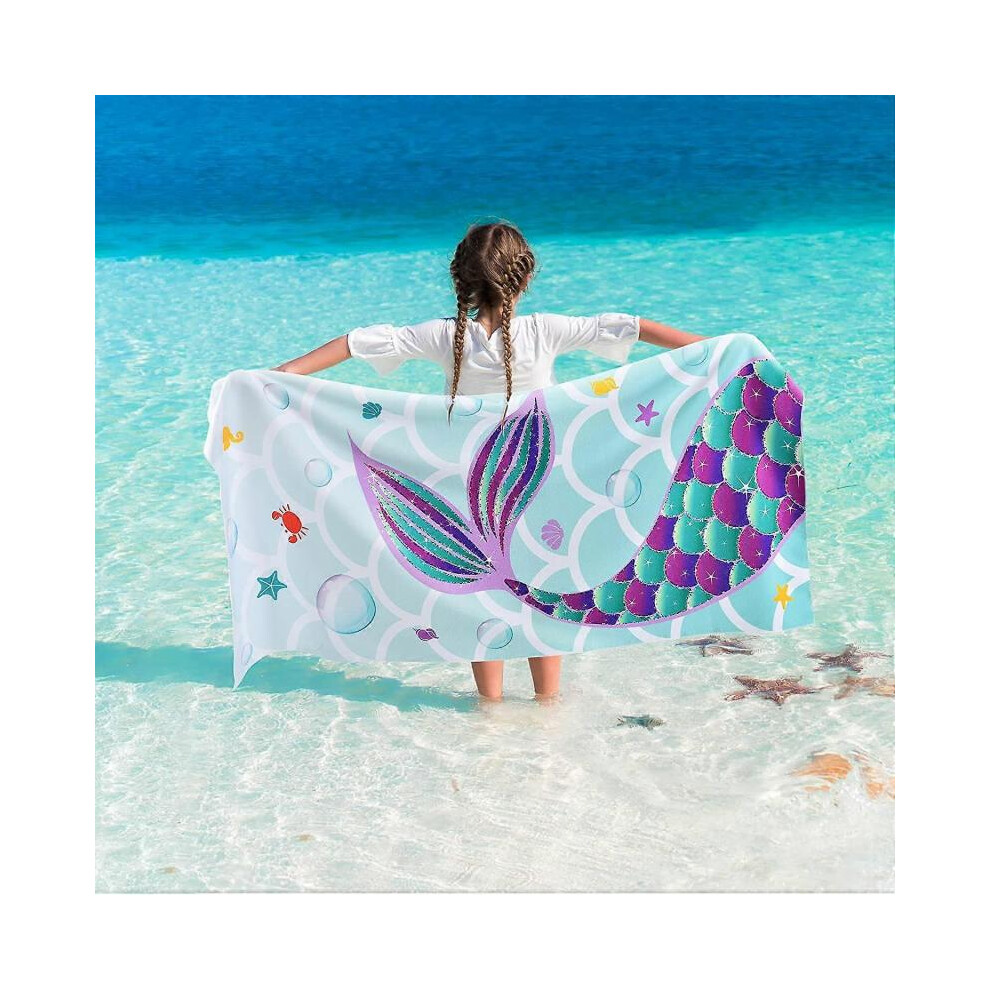 Serviette de Plage Polyester Serviettes de Camping Séchage Rapide Ultra Absorbant Serviette de Plage Super Douce pour Piscine