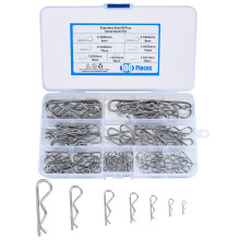 100 Pcs Cotter Pins Assortment Kit, Stainless Steel R Clips, Split Pins, Retaining Spring Hitch Cotter Pins, Heavy Duty Fastening Pins for Trucks