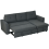 Homcom HOMCOM 3 Seater Sofa Bed, Convertible Pull Out Sofa with Storage, Dark Grey 9