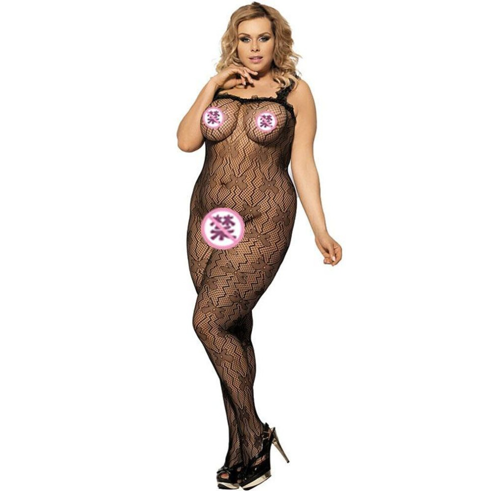 (as the picture, M(INTL.XS-M)) Large size sex stockings sexy suspender lace open-file one-piece socks