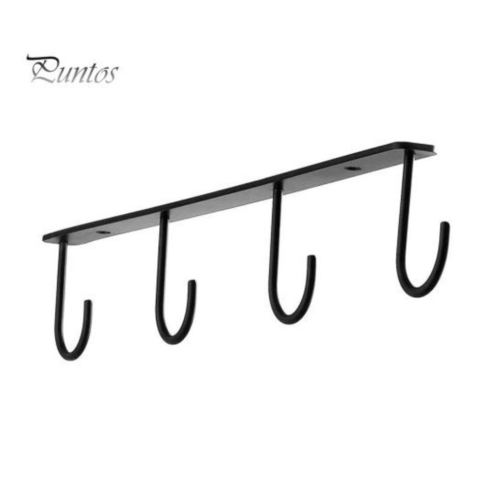 (as the picture, 1pc) 1/3pcs Under Cabinet Water Cup Holder With Multi Hooks Under Shelf Easy Installation Coffee Cup Holder Mugs Utensils
