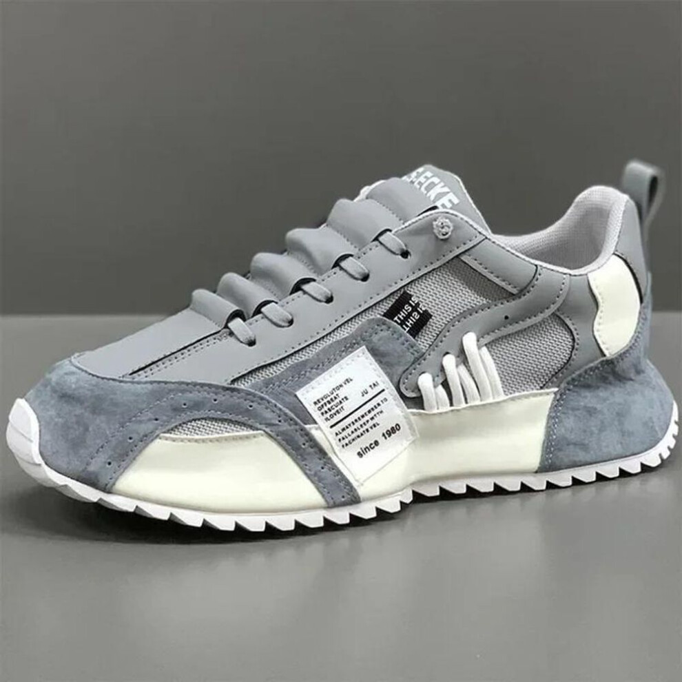 (gray, 42) Men's Sneakers Solid Color Fashion Green Mesh Platform Shoes Casual  New Sports Four Seasons Moccasins Zapatillas De Hombre
