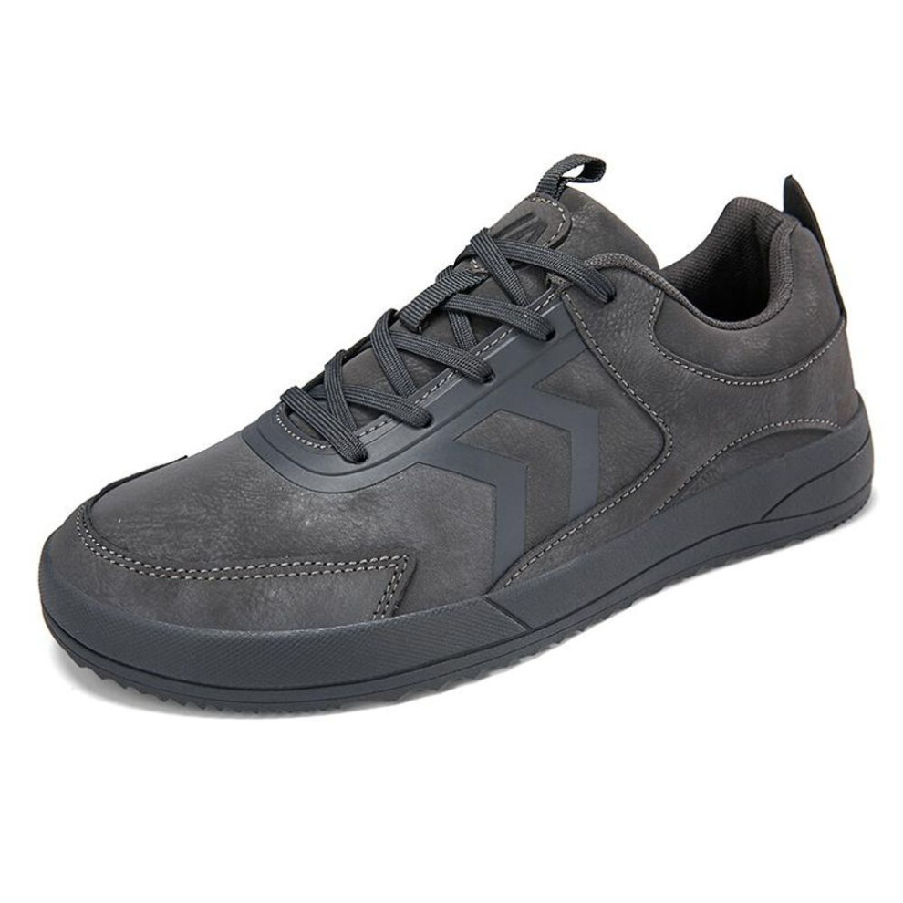 (gray, 46) Man Barefoot Shoes Adult Wide Toe Box Men's Wide Minimalist Soft Sole Casual Knitting Walking Sneakers Large Size39-48