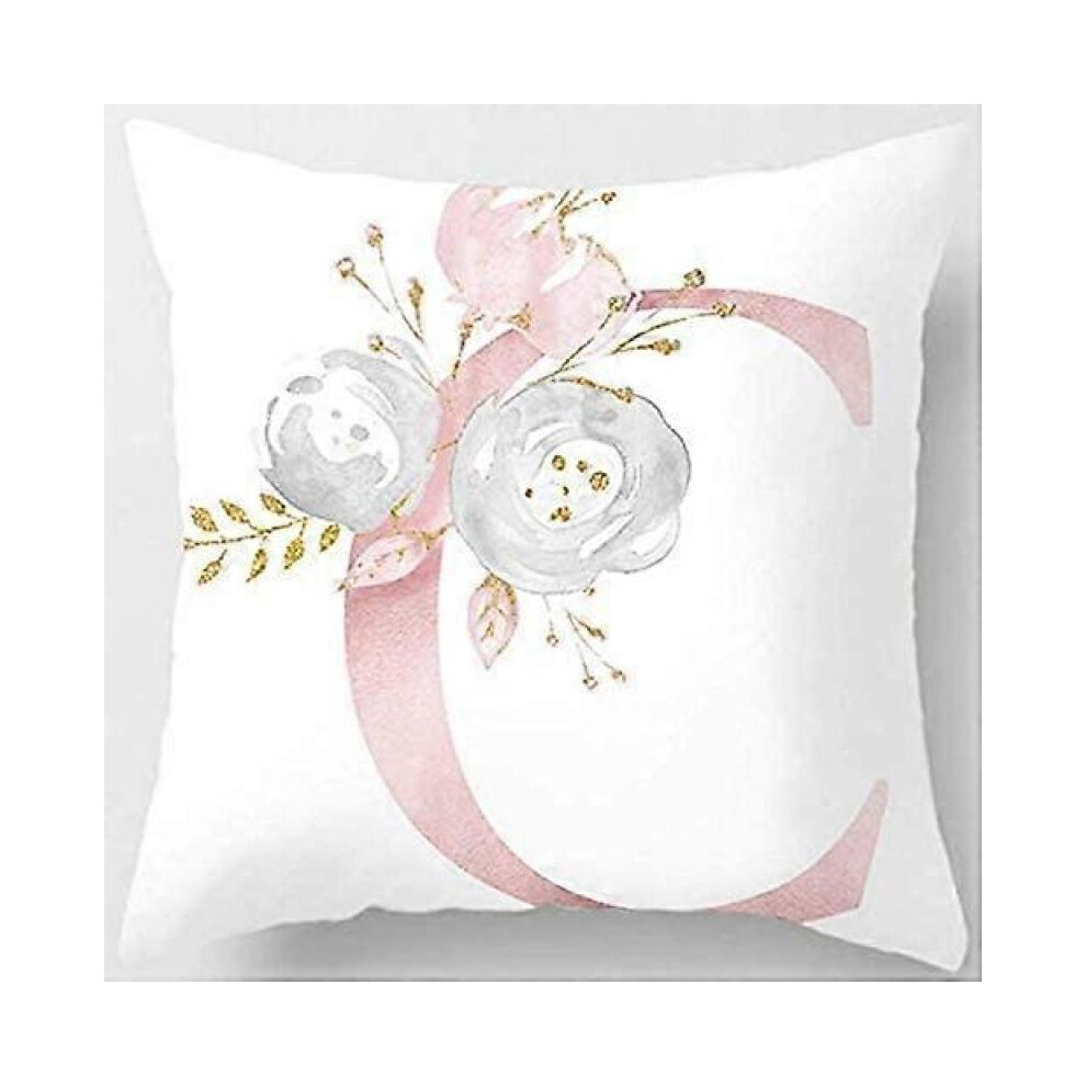 Housses de coussin jetables Alphabet Housses de coussin décoratives ABC Letter Flowers Housses de coussin 18 x 18 pouces