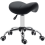 Homcom HOMCOM PU Leather Saddle Stool w/ Moulded Padded Seat Adjustable Height Black 9