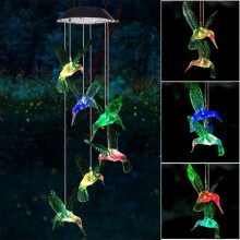 Solar Hummingbird Wind Chimes Outdoor, Birthday Gifts for Women,Outdoor Decor,Yard Decorations ,Memorial Wind Chimes