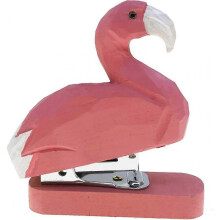Flamingo Mini Animal Stapler Vivid Handmade Wood Carving Cartoon School Office Stationery