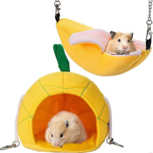 2 Pcs Hamster Hammock Soft Bed Small Pet House Animals Hamster Hanging Nest for Guinea Pig Rat Chinchilla  (Banana and Pineapple)
