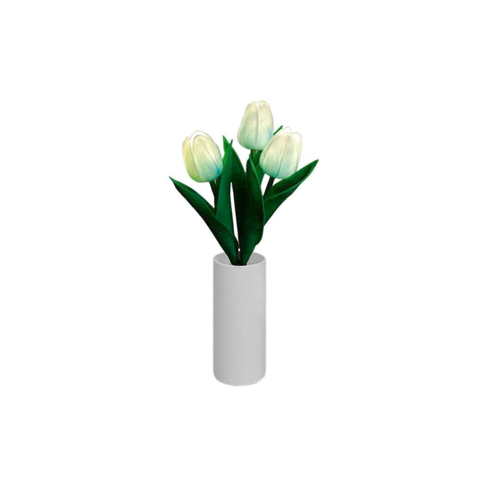 Lampe de table tulipe de jardin, veilleuse tulipe simulée avec vase, une grande décoration pour le bureau du salon.