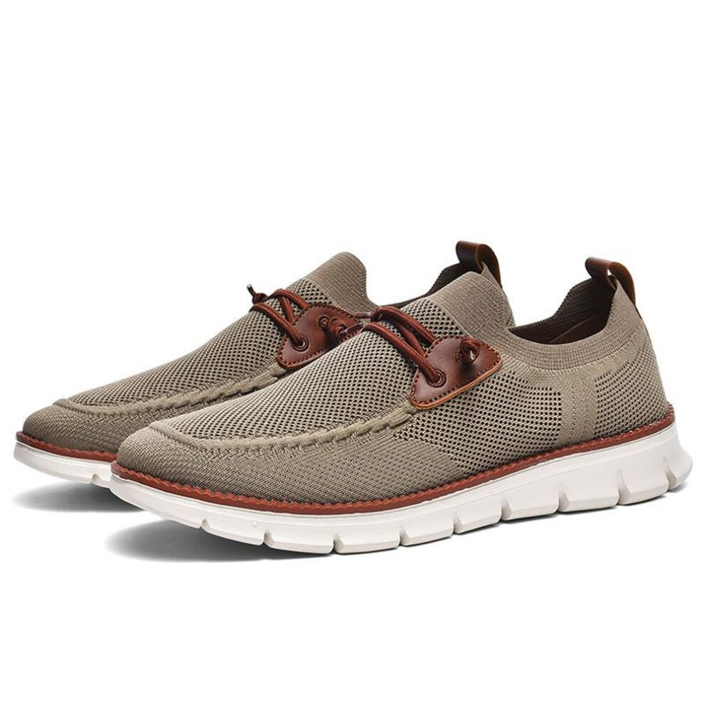 (khaki, 48) TUINANLE Men Loafers Black Sneakers Plus Size 40-50 Shoes Casual Sneakers Breathable Mesh Shoes