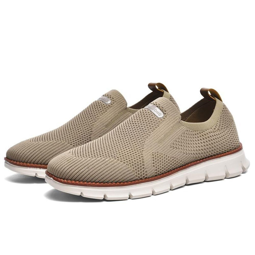 (khaki, 48) TUINANLE Men Loafers White Sneakers Plus Size 40-50 Shoes Casual Sneakers Breathable Mesh Shoes