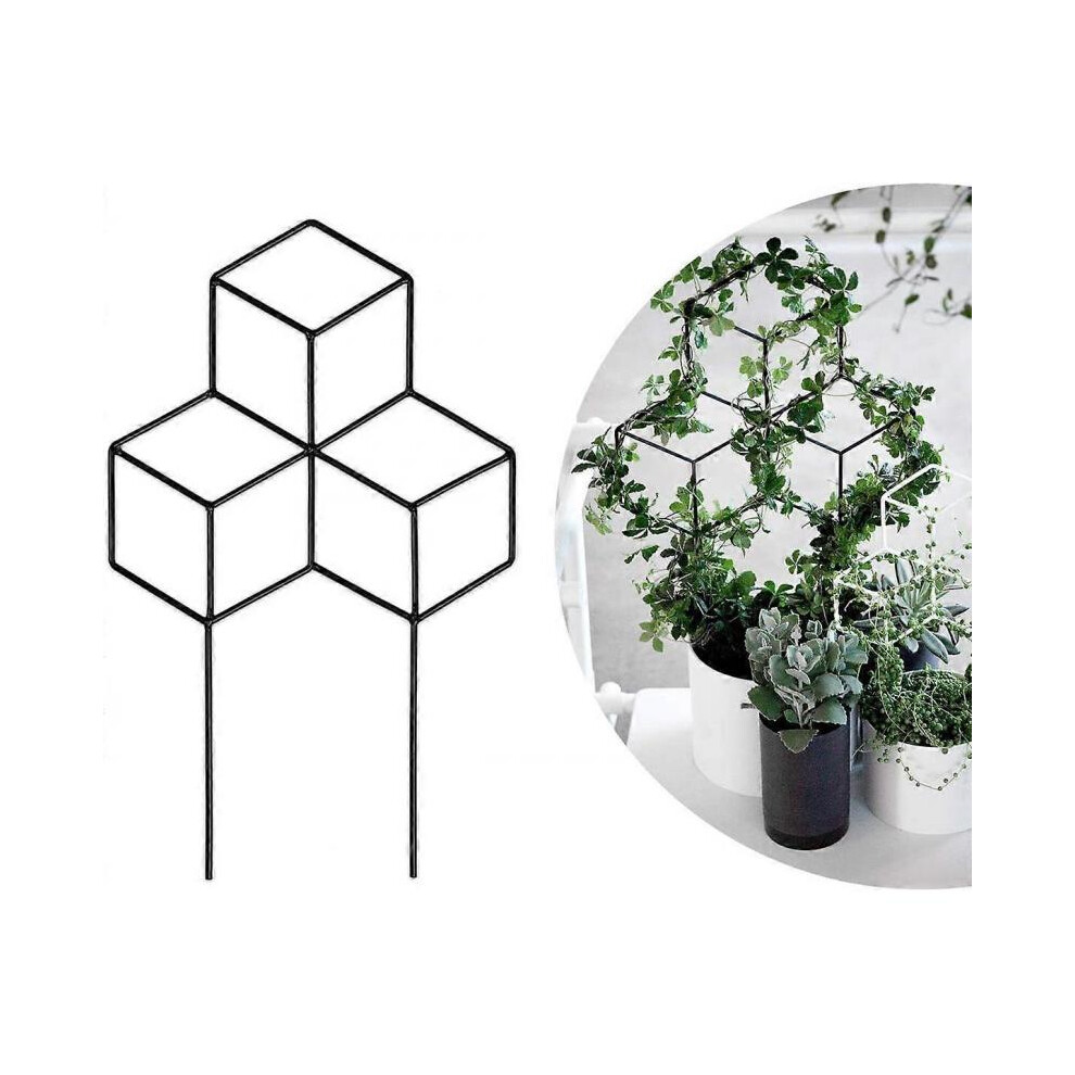 Treillis en métal, treillis en forme de treillis pour plantes grimpantes en pot, fleurs, légumes, vigne, pois, lierre, concombres, métal en fer