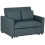 Homcom HOMCOM 2 Seater Sofa Bed Convertible Bed Settee with Cushions, Pockets, Grey 9