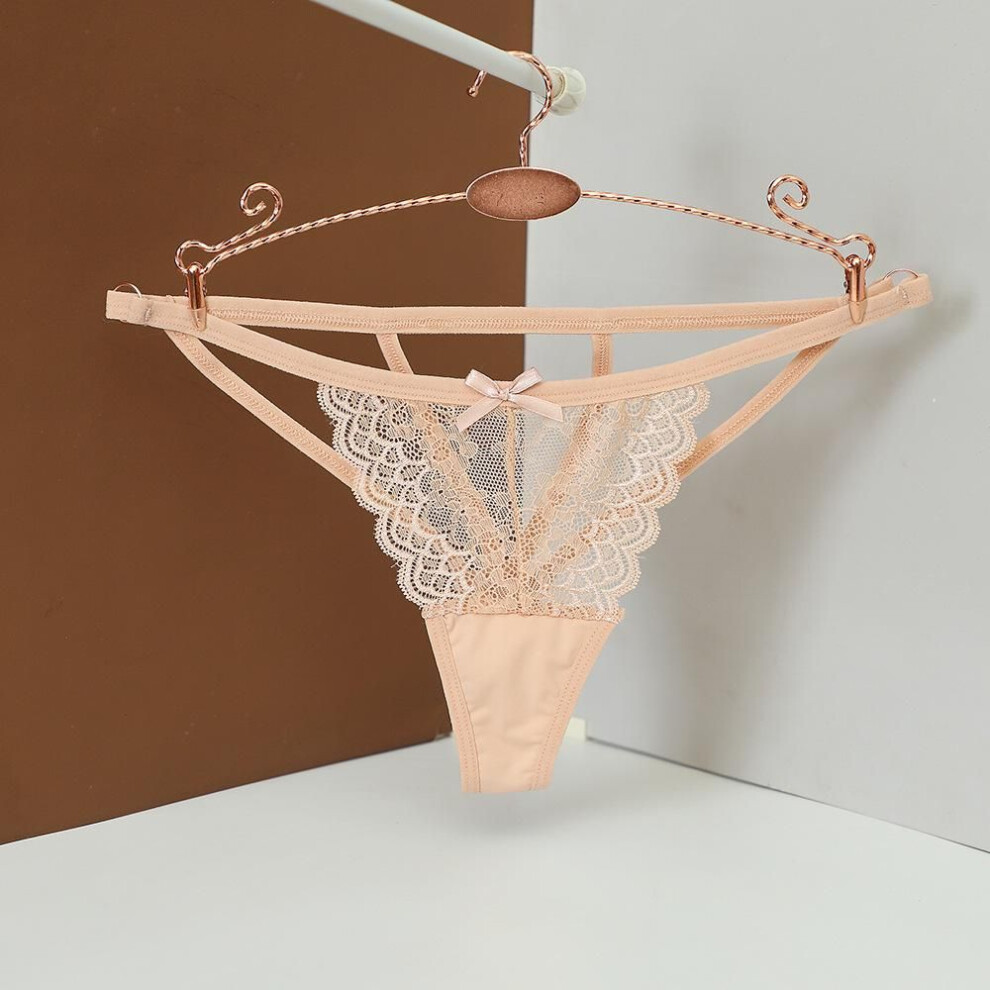(nude, Small) Hot Lace Temptation Thong - Sexy, Flirty, Hollow Strap Underwear For Women