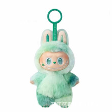 (green, 16cm) Labubu Plush Hanging Doll with Vinyl Face, Macaron Color, 16cm Cute Toy