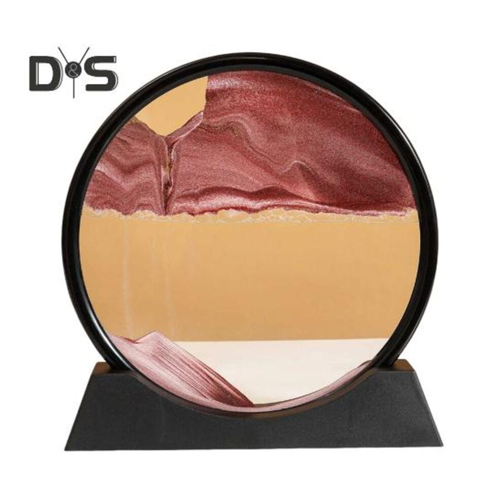 (coffee, S) Moving Sand Art Picture Liquid Motion 3D Deep Water Sandscape Framed Fluid Painting Quicksand Ornament For Home And Office Desk Decoration