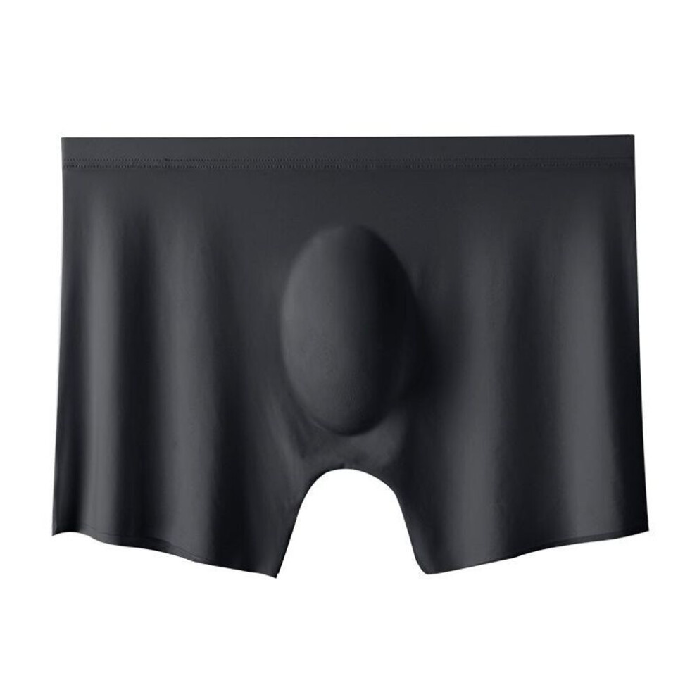 (2XL, black) Men's Ice Silk Seamless Panties Summer Underpants Underwear Sexy Lingerie Shorts Ultra-thin Breathable Boxers Briefs