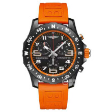 (Orange) Men's Quartz Watch High-end Sports Multifunction Six Hands Professional 42mm Dial Silicone Strap Waterproof