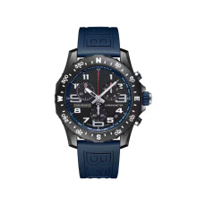 (navy blue) Men's Quartz Watch High-end Sports Multifunction Six Hands Professional 42mm Dial Silicone Strap Waterproof
