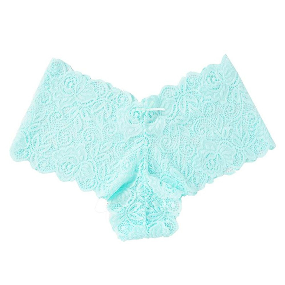 (green, L) Women Sexy Lace Low Rise Thongs Hollow Out Mesh Panties Female Breathable Underwear Girls Intimates Underwear